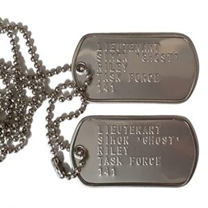 Simon Riley Lot de plaques d'identité militaires américaines en acier inoxydable