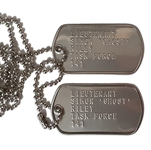 Simon Riley Lot de plaques d'identité militaires américaines en acier inoxydable