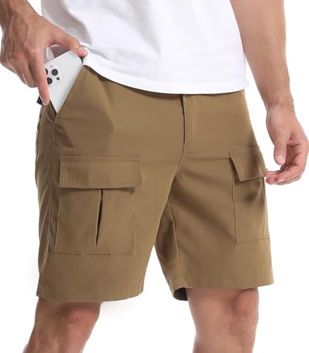 Suwangi Cargo Short Homme Casual Bermuda Pantalon Short de Court Eté Léger avec 6 Poches