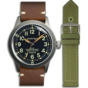 WTI WORLD TIME INTERNATIONAL Montre d'aviateur Militaire Inspirée par Le A-11 de la Seconde Guerre Mondiale : Édition Vintage Limitée et Numérotée pour Collectionneurs avec Extras Inclus