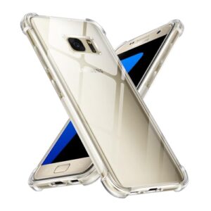 Xiltlly Coque pour Samsung Galaxy S7, Ultra Fine Transparent Étui de Protection en Antichoc Silicone Clair Mince Souple TPU avec Coins Renforcés Bumper Housse pour Samsung Galaxy S7 5.1"