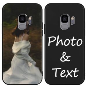 Yirlbey Coque Personnalisée Photo pour Samsung Galaxy S9 5,8", Personnalisable Étui avec Votre Propre Image Texte, Custom Personnaliser Housse de Protection Silicone Bumper Cover pour Samsung S9, Noir