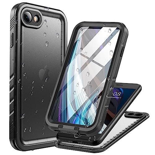 Cozycase Coque pour iPhone 8 7 SE SE2 SE3 2022/2020 Étanche Antichoc - 360 Degré Militaire Rigide Intégrale【IP68 Waterproof/Imperméable】 Etui Anti Choc Eau avec Protection Camera