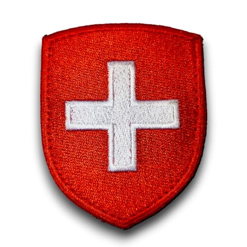 Ecusson Suisse brodé - Qualité Militaire avec dos scratch avec suppoirt a coudre offert