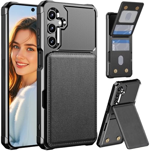 Ysnzaq Coque pour Samsung Galaxy A56 avec Porte-Carte, Protection Militaire Antichoc Étui avec Portefeuille Antichoc Anti-Rayures Coque Case pour Samsung Galaxy A56 / Galaxy A36.ZM Black