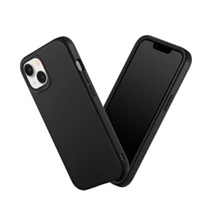 RhinoShield Coque Compatible avec [iPhone 14/13] | SolidSuit - Coque Fine avec Technologie d'absorption des Chocs et Finition Premium Matte - Noir Classic